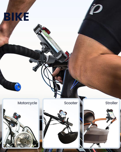 Joyroom Bike Phone Holder 360° View Universal Bicycle Phone Holder for 4.7-7 inch Mobile Phone Stand Shockproof Bracket GPS Clip