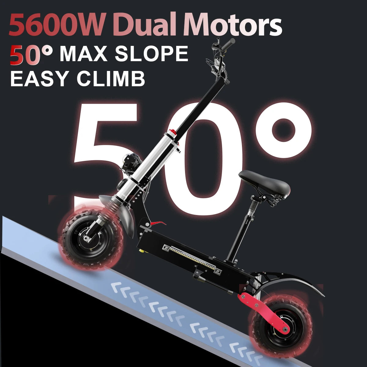 1200W 1300W 2400W 6000W Commuter Seated Adults Electric Scooter 48V/72V E-Scooter 10 inch Tubeless Off Road Tire with LCD