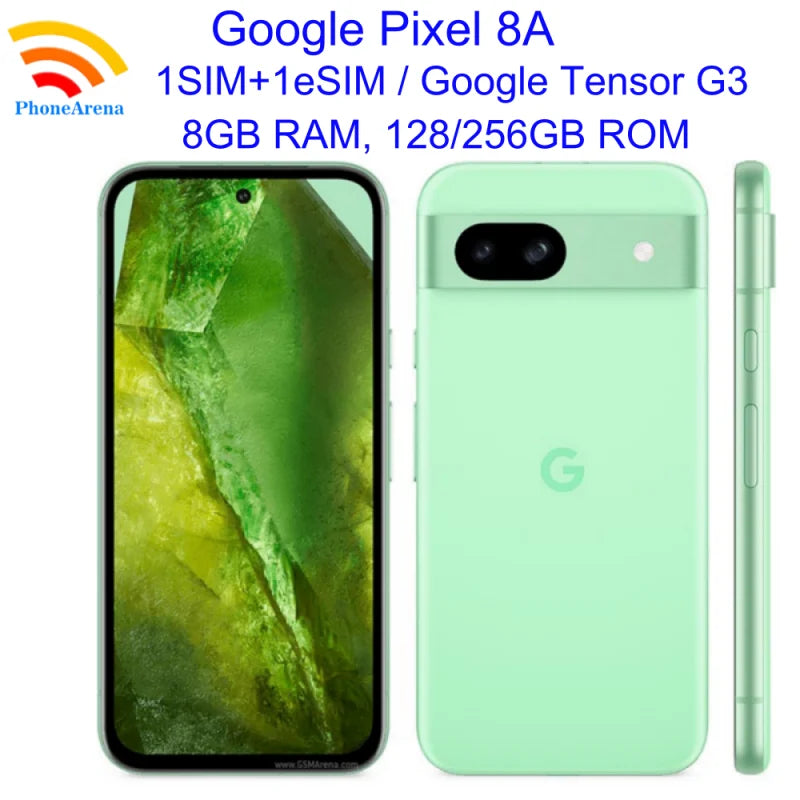 Google Pixel 8a 5G Pixel8A 6.1" OLED 8GB RAM 128/256GB ROM NFC Octa Core Google Tensor G3 Original Unlocked Android Cell Phone