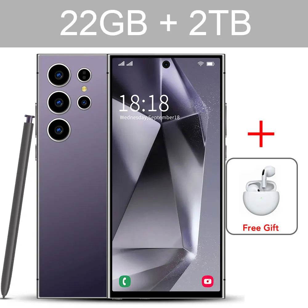 S24 Ultra 7.3HD Mobile CASES Phones Original Smartphone 5G Dual SIM Android 14 Cell Phone Snapdragon 8 gen 3 Global Version Cellphones - MarvelouStoree