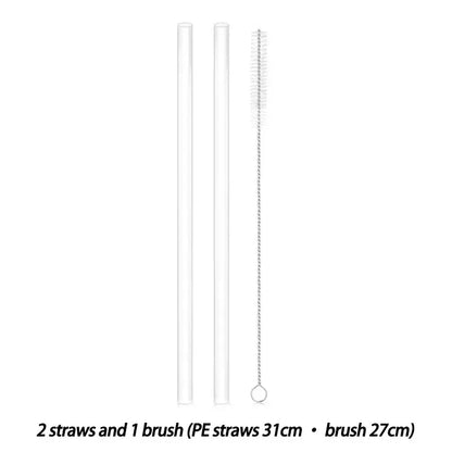 6/2Pack Replacement Straws for Stanley 40oz Travel Thermos Cup, Water Bottle Reusable Plastic Straws with Cleaning Brush 빨대