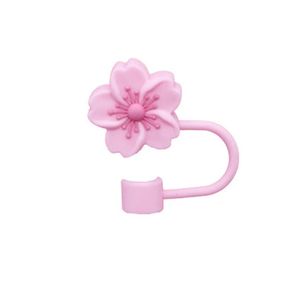 10mm/0.4in Flower Shape Straw Cover Compatible with Stanley 30&40 Oz Tumbler Soft Silicone Flower Straw Cover Straw Lid