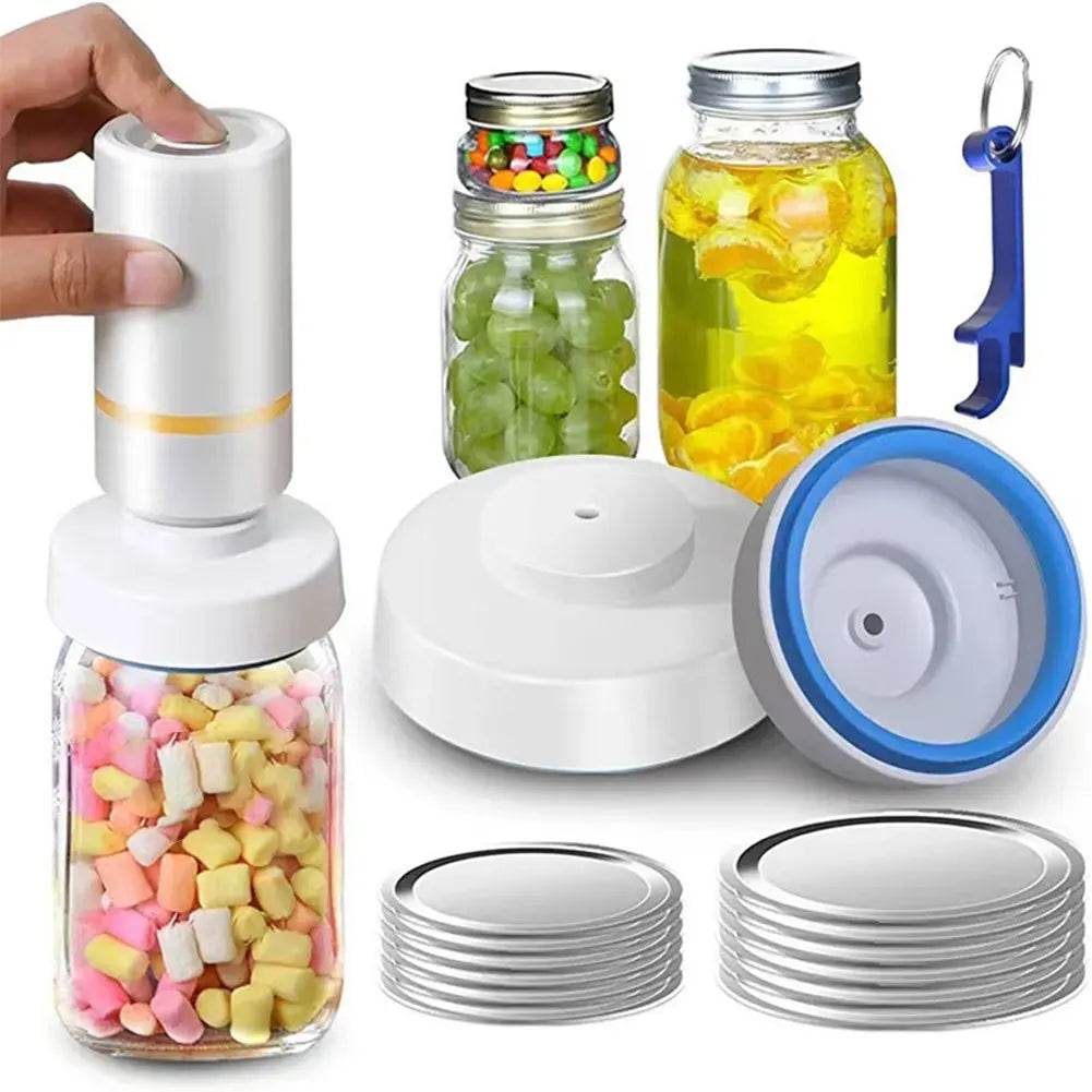 Electric Jar Vacuum Sealing Machine Attachment Kit BPA Free Canning Vacuum Sealer Odorless for Wide Mouth Jars - MarvelouStoree