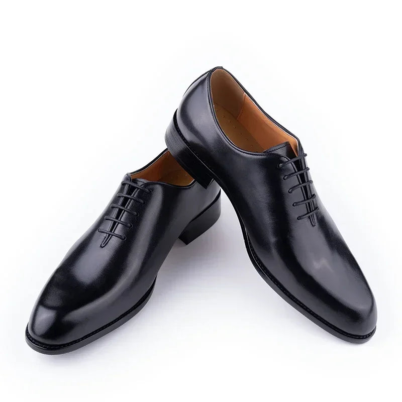 New Men's Leather Shoes Handmade High Quality Casual Oxford Business Work Shoes Black Coffee Lace-up Comfortable Man Shoe