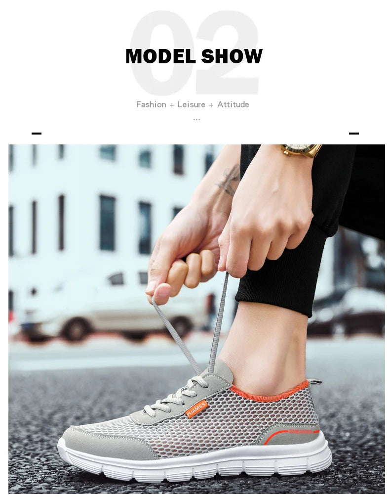 Men Sneakers Summer Mesh Running Shoes Lightweight and Breathable Sneakers For Men