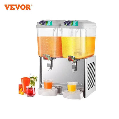 VEVOR Commercial Beverage Dispenser 18L 1/2/3 Tank Cold Beverage Dispenser Stainless Steel Juice Dispenser Thermostat Controller