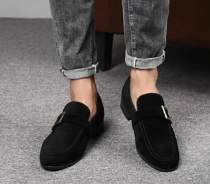 Spring New Mens Casual Business Shoes Loafers Men Dress Shoes Faux Suede Driving Shoes Fashion Formal Shoes for Men Sneakers