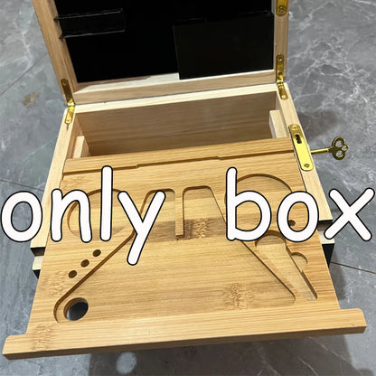 New Supply Chest Storage Stash Kit Box Wood Set Storage Herbal Removable Movable Gift And Dividers With Lockable Tray Wooden