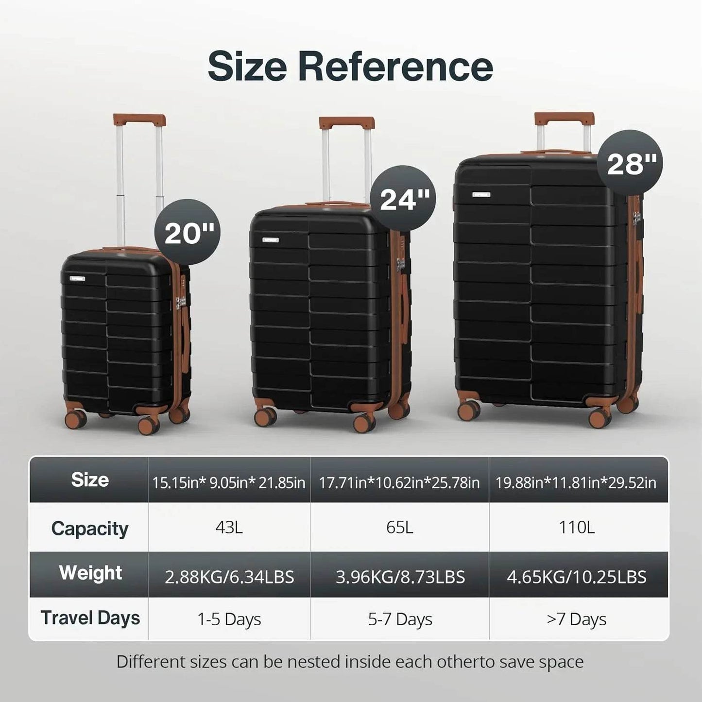 Luggage Sets 3 Piece Hardside (3-YEARS VIP SERVICE) Expandable Ultra Durable Polycarbonate Lightweight Carry On Travel Suitcase - MarvelouStoree