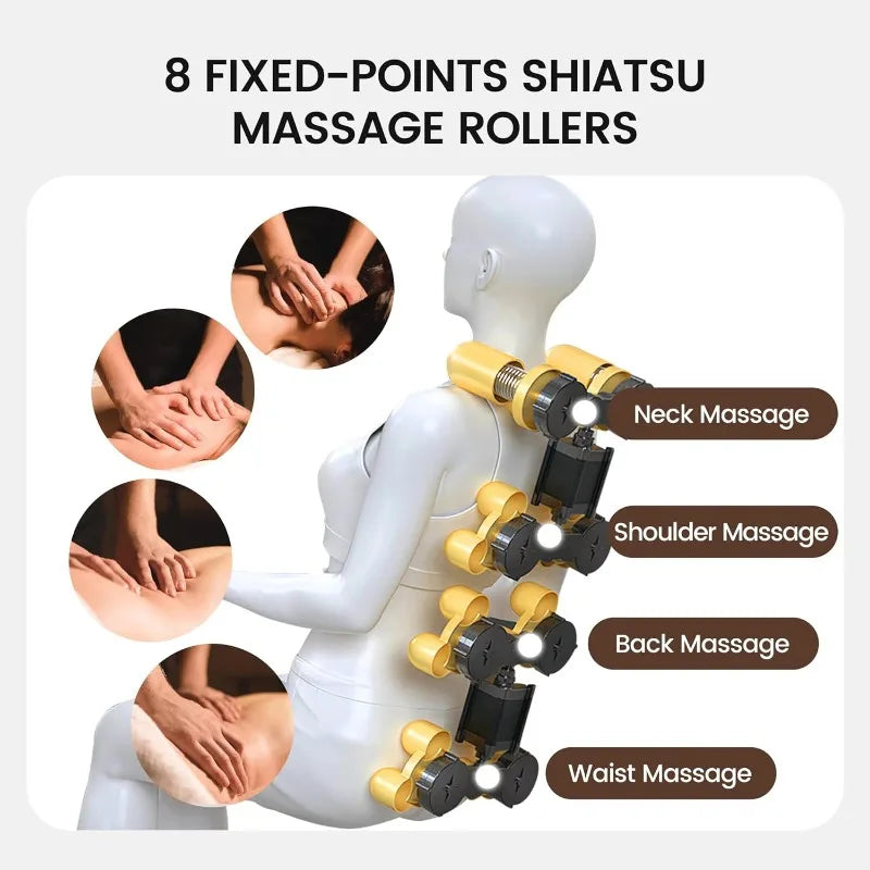 Real Relax 2024 Massage Chair Zero Gravity Full Body Airbags, 8 Fixed Points Massage Rollers with 6 Auto Modes, Bluetooth, Foot