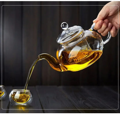 High Quality Heat Resistant Glass Teapot Jasmine Tea Infuser Borosilicate Glass Tea Set Kettle Practical Bottle Flower Tea Pot