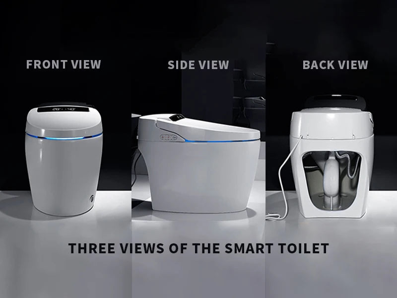 Smart Toilet, One Piece Bidet Toilet for Bathrooms, Toilet with Warm Water Sprayer & Dryer,Auto Smart Toilet with LED Display