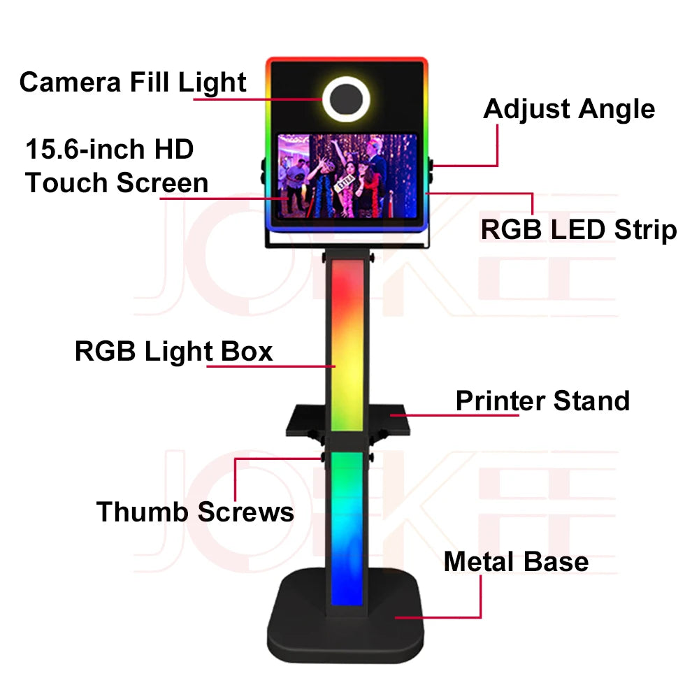 15.6 inch Touch Screen Portable Selfie Machine Magic Mirror Photo Booth DSLR Photo Booth for Weddings Parties Events