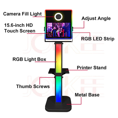 15.6 inch Touch Screen Portable Selfie Machine Magic Mirror Photo Booth DSLR Photo Booth for Weddings Parties Events