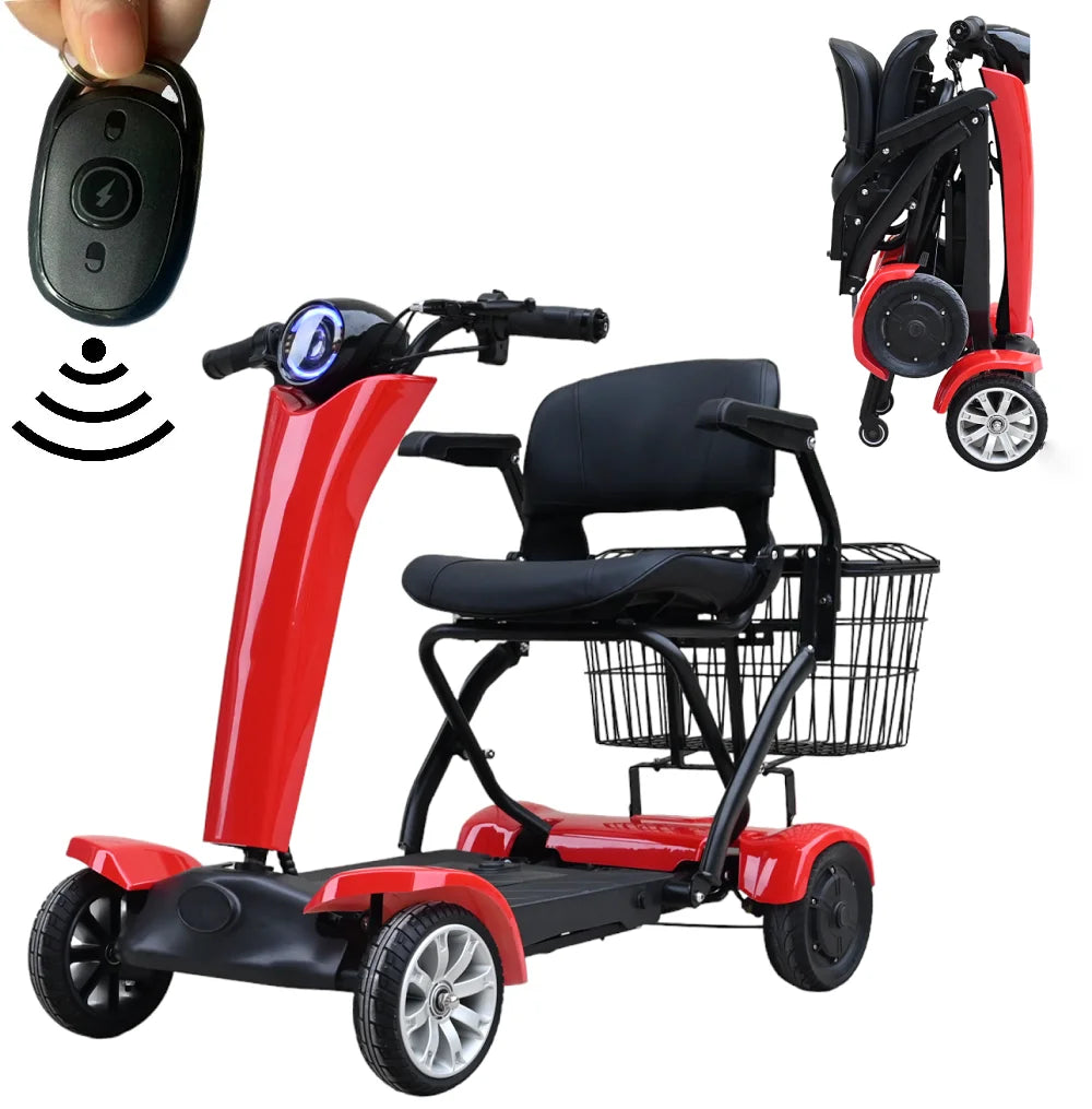 wholesale 500w cheap dual motor 4 wheel automatic handicapped adults mobility electric folding scooter