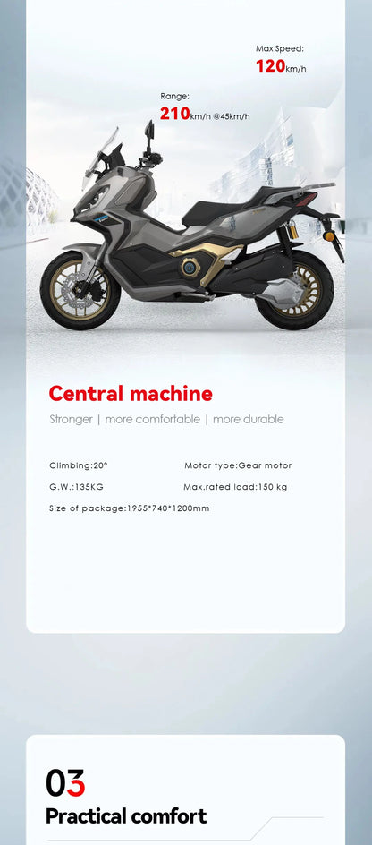 A7 Powerful Electric Motorcycle 72V 13000W Middrive Moped Racing Scooter 100Ah 120Km/h EEC ZEEHO AE8S Electric Motorbike