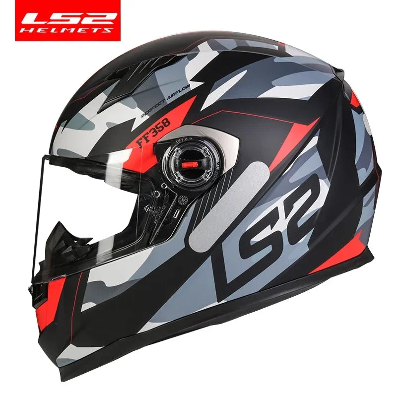 LS2 Clown full face motorcycle helmet ls2 FF358 motocross racing man woman casco moto casque ECE Approved