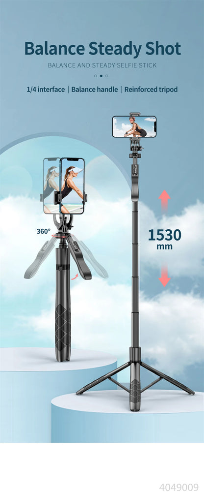 COOL DIER L16 1530mm Wireless Selfie Stick Tripod Stand Foldable Monopod With Bluetooth Shutter For Gopro Cameras Smartphones