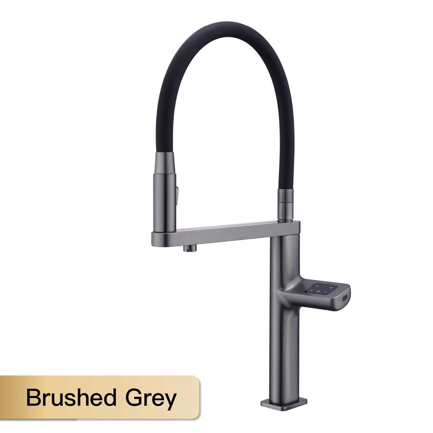 Luxury gun gray kitchen faucet intelligent touch digital display design Dual control cold & hot filtering water sensing sink Tap