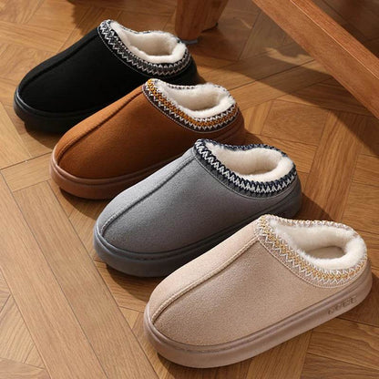 New Fashion Fluffy Platform Slippers for Women 2024 Winter Plush Warm Cotton Shoes Woman Comfort Non Slip Unisex Home Slippers - MarvelouStoree