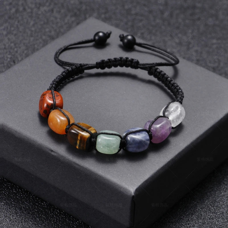 Reiki Healing Stone 7 Chakra Bracelet Women Men Meditation Jewelry Natural Crystal Healing Anxiety Beads Bangles Yoga Bracelet