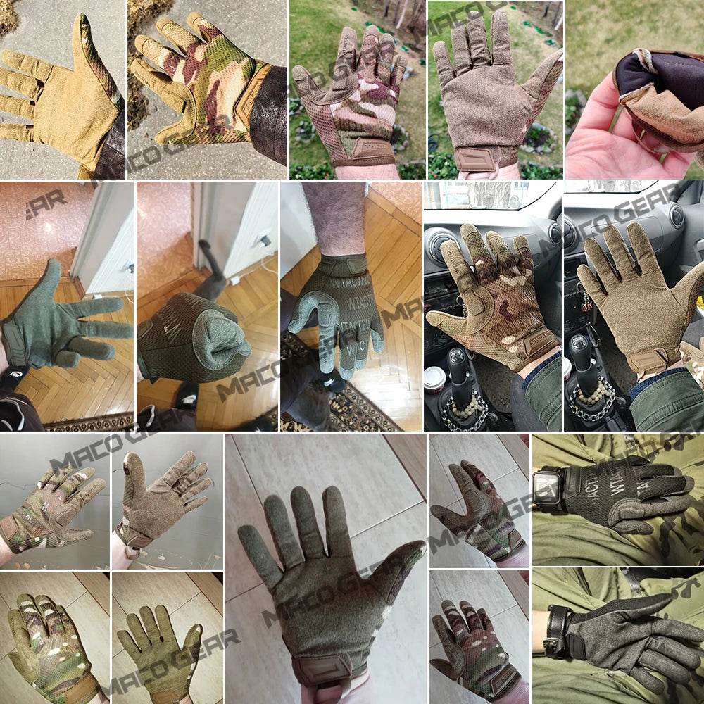 Tactical Glove Military Army Full Finger Gloves Men Airsoft Biking Sports Camping Training Cycling Paintball Lightweight Camo