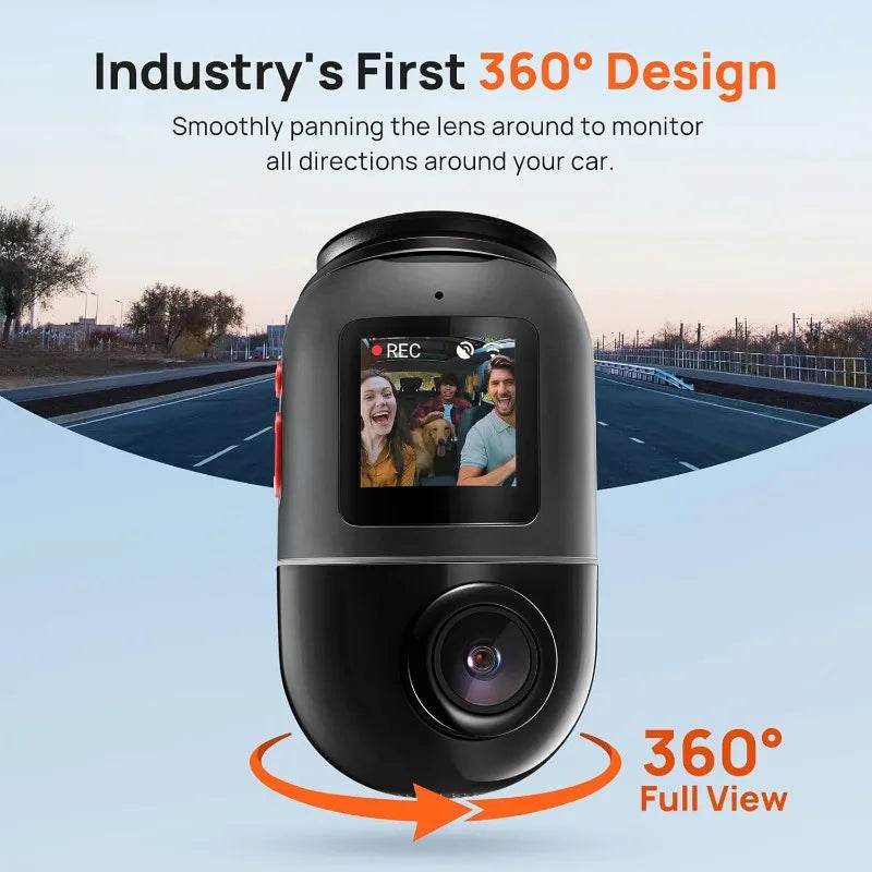 Cam Omni X200, 360° Rotating, Superior Night Vision, ADAS, GPS, 64GB Storage, Time-Lapse, 24H Parking Mode - MarvelouStoree