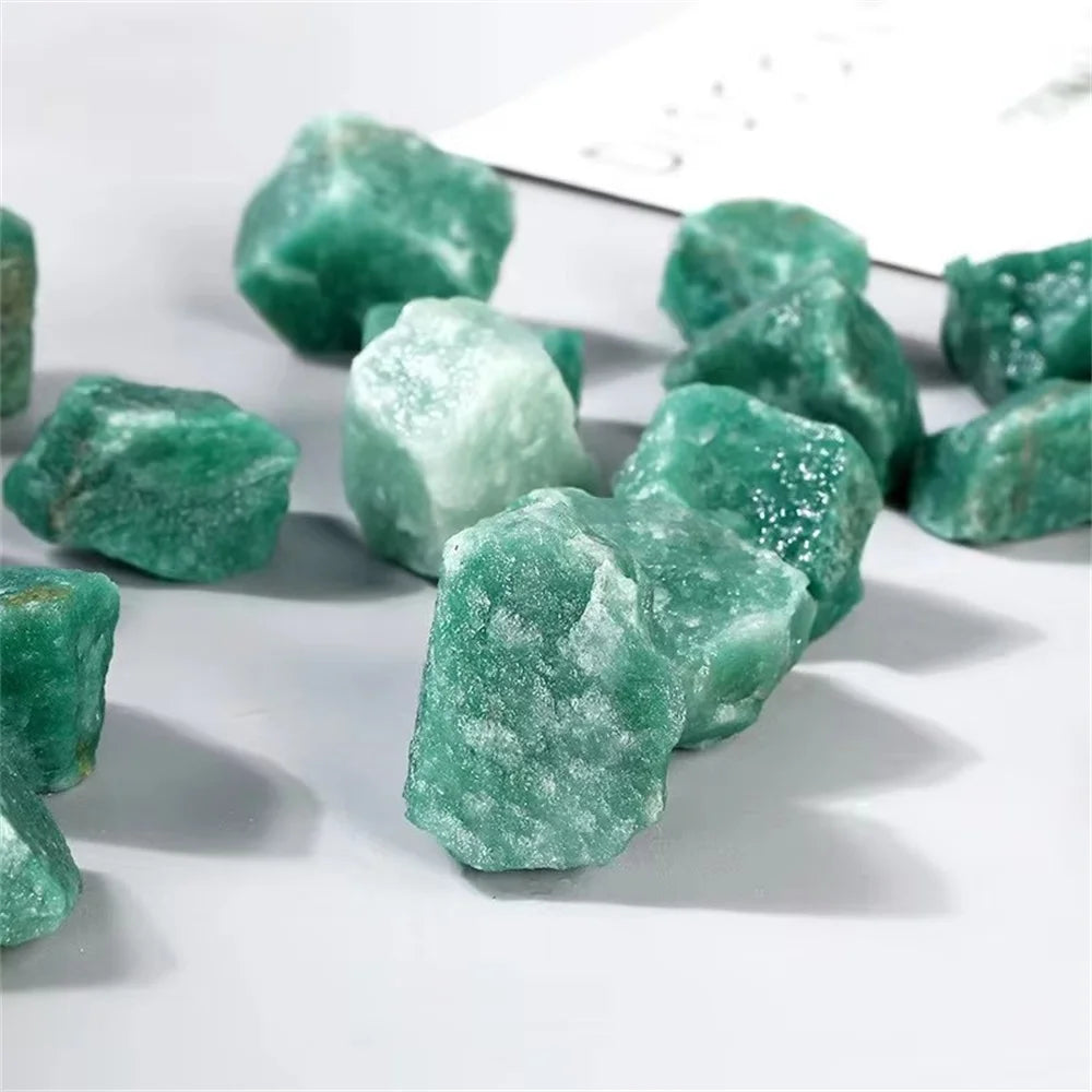 Natural Dulong Jade Stone Raw Green Jadeite Stone Mineral Specimens Jewelry Making Crystal Stone Decoration Green Aventurine