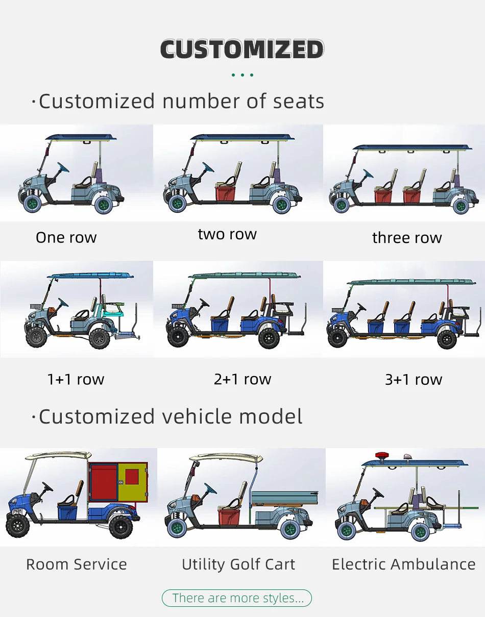 CE Golf Cart Battery 2 4 Seater with Complete Certificate 48V 60V 72V Electric Golf Cart Sound Bar Golf Cart Electric - MarvelouStoree