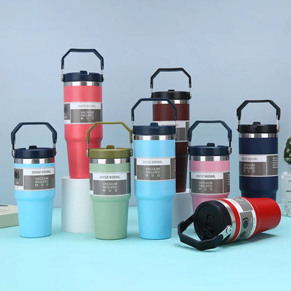 20/30oz Vacuum Insulated Tumbler Stainless Steel Coffee Cold Cup With Straw Insulated Water Bottle Thermal Water Tumbler Cup