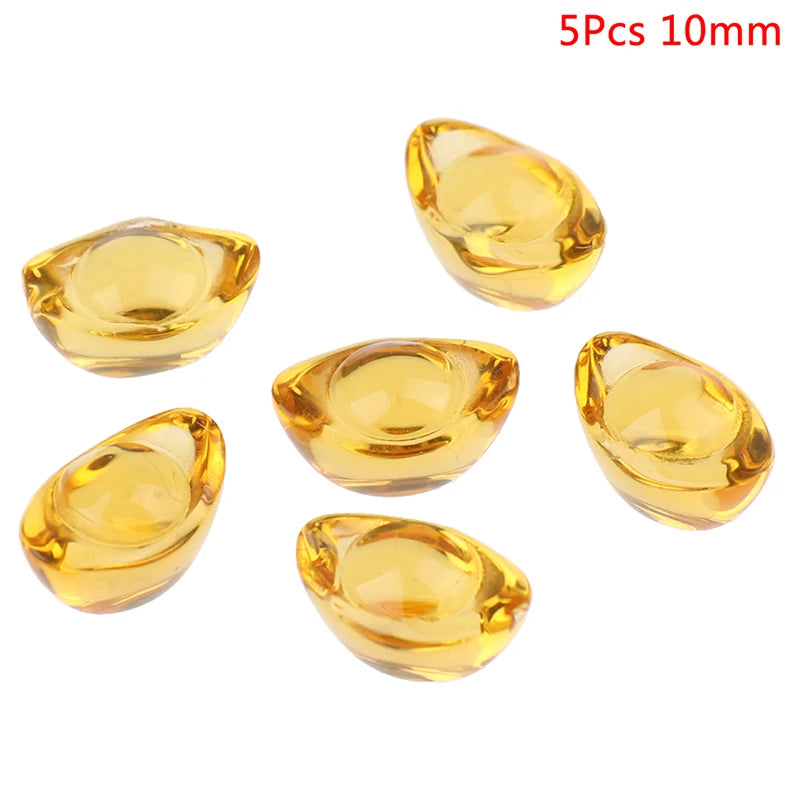 3/5/12pcs Feng Shui Auspicious Lucky Money Mascot Plastic/crystal Crafts Gold Ingot Decoration Crafts