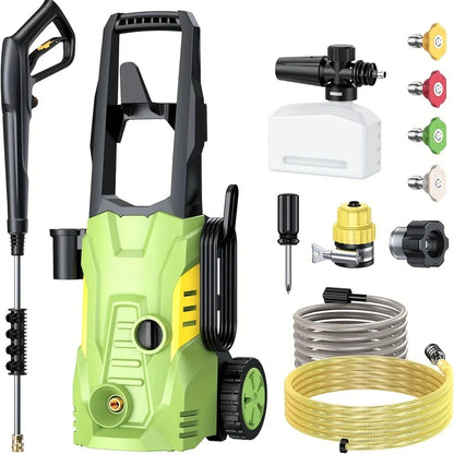 Electric High Pressure WashWasher with 23 FT Water Outlet & 6.6 FT Inlet Hose, Upgraded Foam Cannon, 4 Nozzle Set3800PSI 2.4GPM