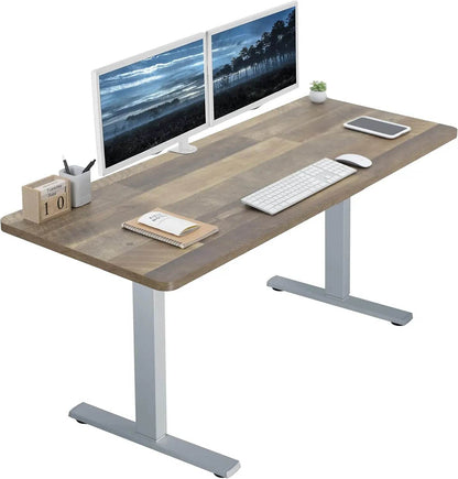 Electric Rustic Standing Desk Workstation, Memory Controller Height Adjustment Particle Board, Steel Computer Standing Desk - MarvelouStoree