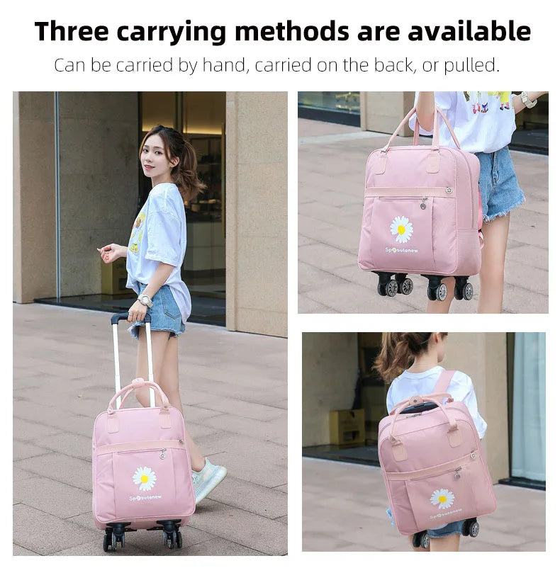 Trolley Travel Bag Universal Wheel Luggage Bag Convenient Boarding Bag Waterproof Backpack Handbag Rolling Trolly Suitcase