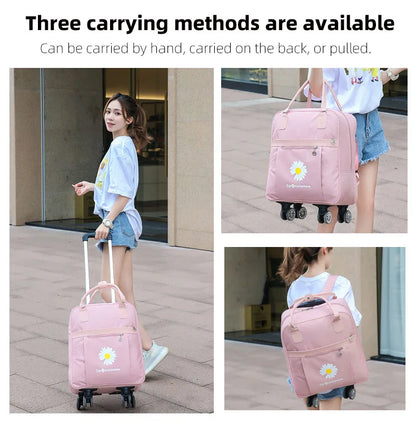 Trolley Travel Bag Universal Wheel Luggage Bag Convenient Boarding Bag Waterproof Backpack Handbag Rolling Trolly Suitcase