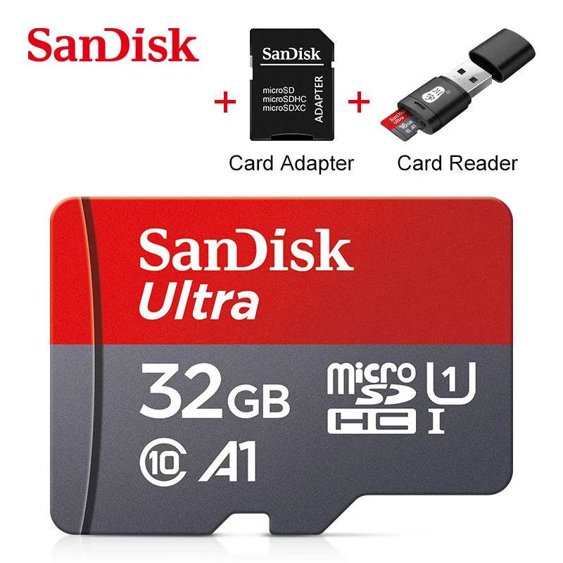 Sandisk Ultra A1 Micro SD Card 128GB 32GB 64GB 256GB Memory Card STF Flash Card Memory Cards 32/64/128GB for Phone + Card Reader - MarvelouStoree