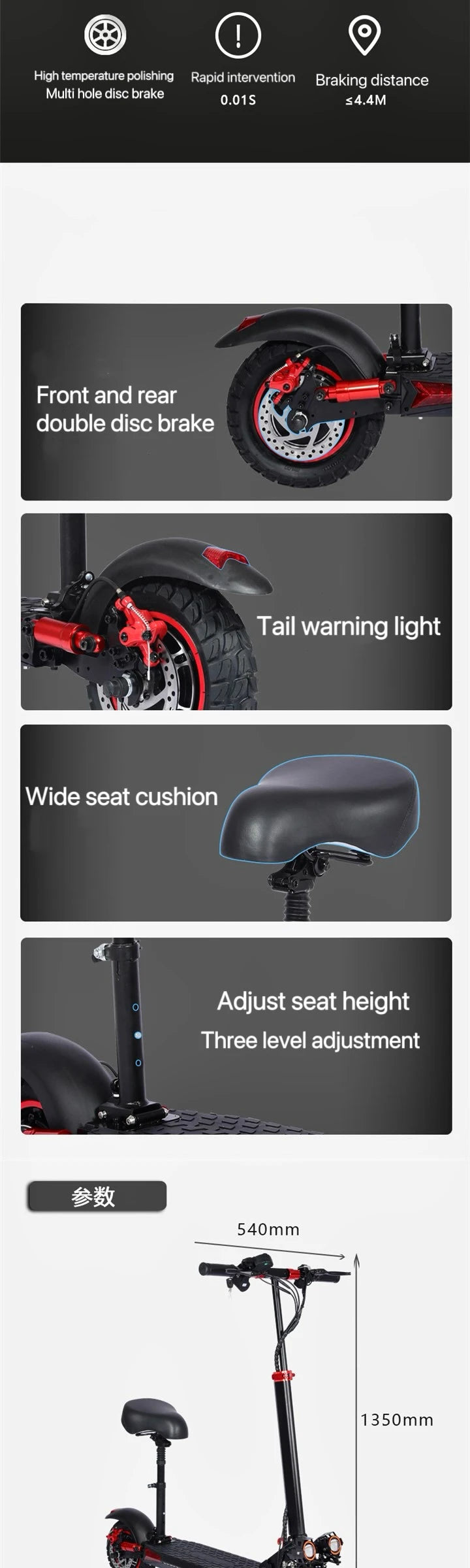 E-Scooter J11MAX Foldable Waterproof Adult Electric Scooter 11Inches Explosion-Proof Tire 48V 1200W 18Ah Configuration Smart