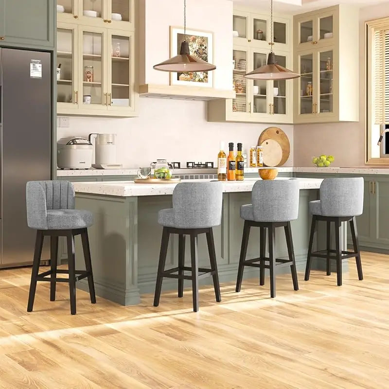 Bar Stool Padded Seats and Solid Wood Pedals,Seat Height Modern Bar Chair with Backrest,Suitable for Bars and Kitchen Islands