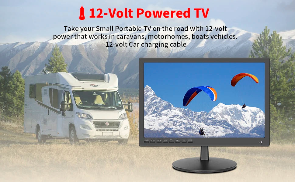 17 inch TV,Small Widescreen LED TV with Antenna,Digital ATSC Tuner-Free HD Local Channels,HDMI VGA USB Port,12 Volt Charger Cabl