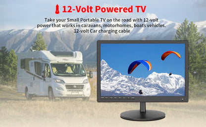 17 inch TV,Small Widescreen LED TV with Antenna,Digital ATSC Tuner-Free HD Local Channels,HDMI VGA USB Port,12 Volt Charger Cabl