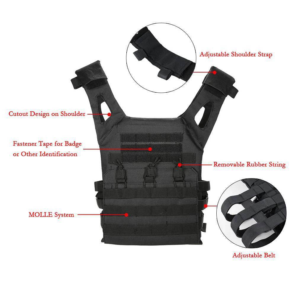 Military Tactical Vest Waterproof Outdoor Body Armor Lightweight JPC Molle Plate Carrier Hunting Vests CS Game Jungle Equipment - MarvelouStoree