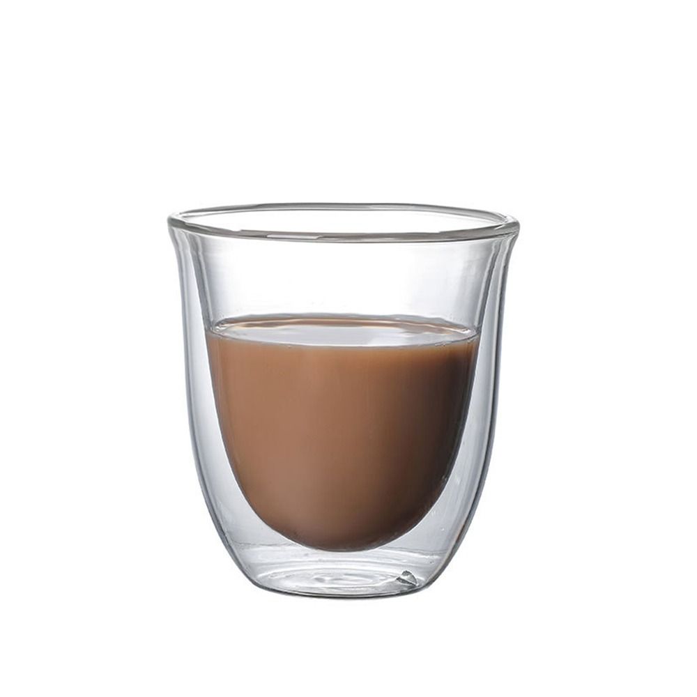 Double Wall Glass Cup Transparent Clear Heat Resistant Tea Drink Cups Mini Whisky Cup Espresso Coffee Cup Bar Drinkware Gift