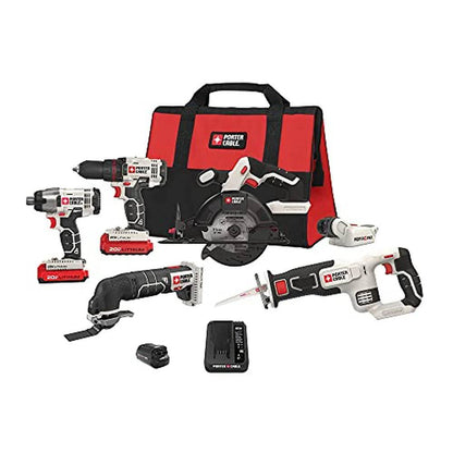 20V MAX 6-Tool Combo Kit with USB Device DrillDriver Impact Driver Circular Saw Reciprocating Saw Compact Design LED Light High - MarvelouStoree