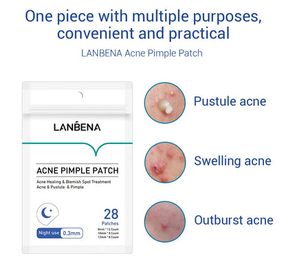 LANBENA Invisible Acne Pimple Patch Face Mask Acne Pimple Blemish Removal Stickers Acne Treatment Master Daily / Night Use