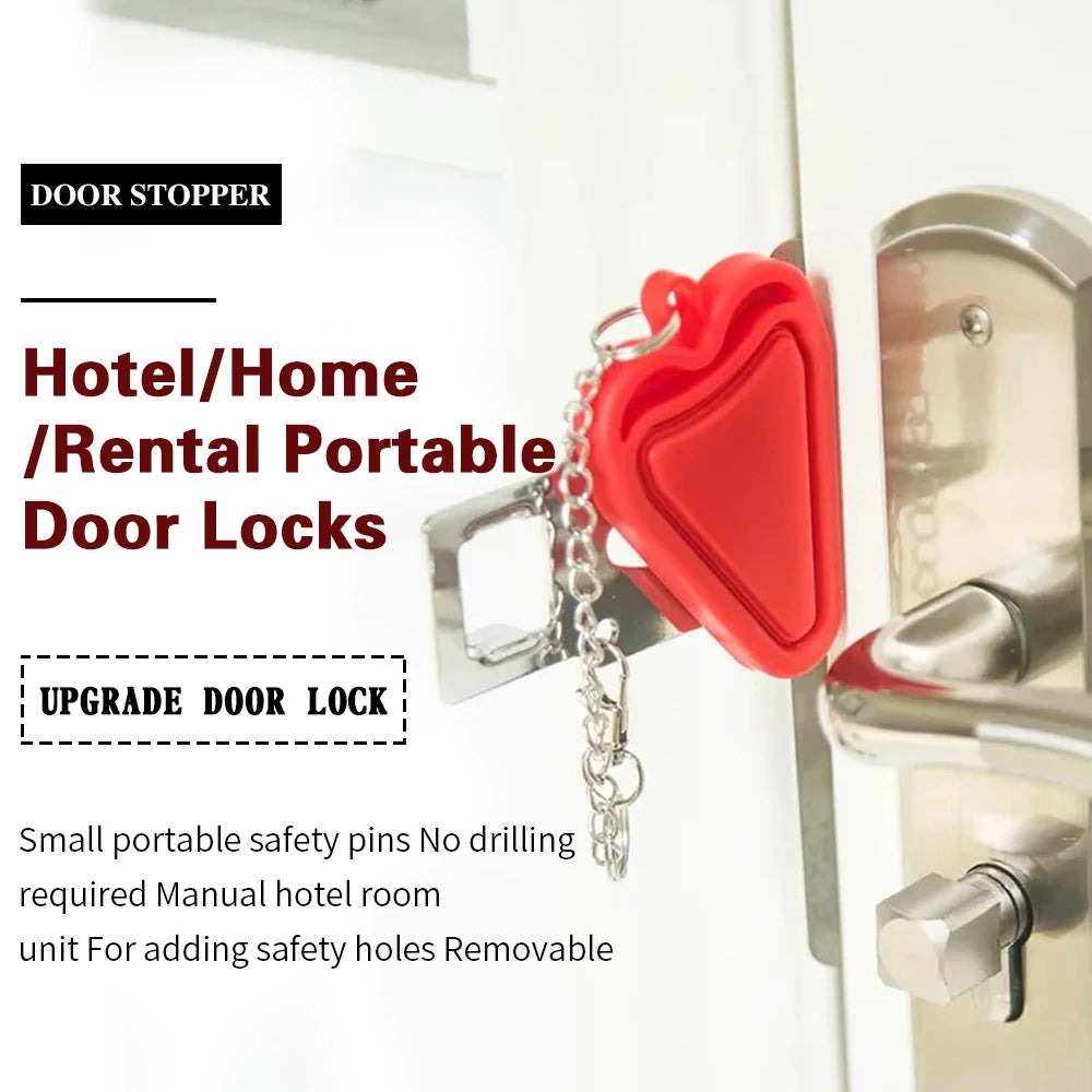 Travel Accommodation Door Security Lock Home Room Hotel Anti-theft Security Lock Metal Lock Portable Door Lock Security Latch