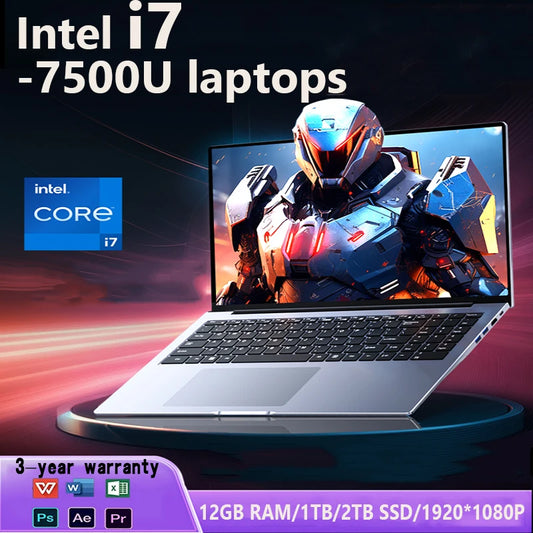 2024 NEW Professional i7 notebook windows 11 Intel Core i7-7500U Laptop computer 1920*1080 14.1 inch core i7 Ultra Slim Laptop