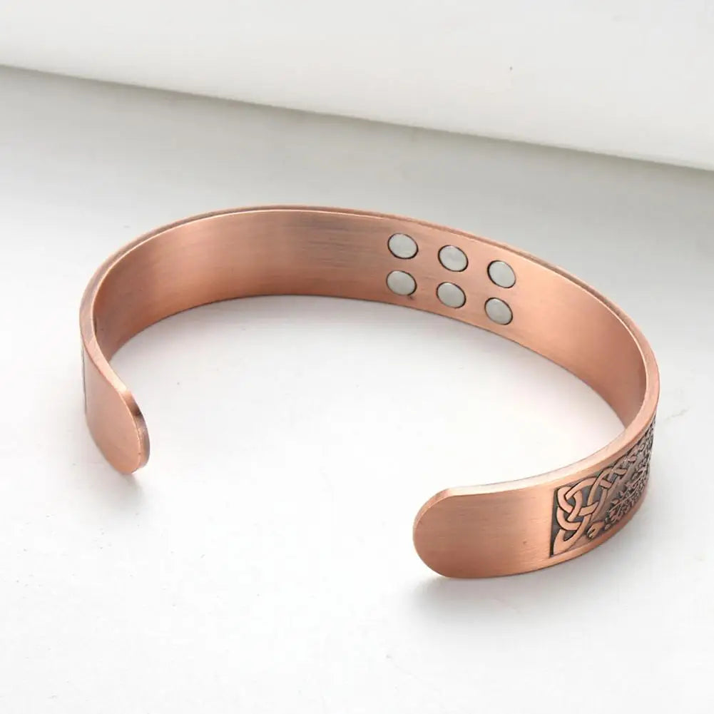 Pure Copper Magnetic Bracelet Open Closure Cuff Bangle With 18 Healing Magnets Vintage Jewelry Gift For Men Women Медный Браслет