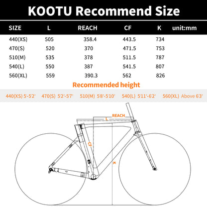 Ships from US KOOTU R08-R7000 22-Speed Full Carbon Fiber Road Bike with SHIMAN0 105 Kit Adult Bicycle Race Bike 700C