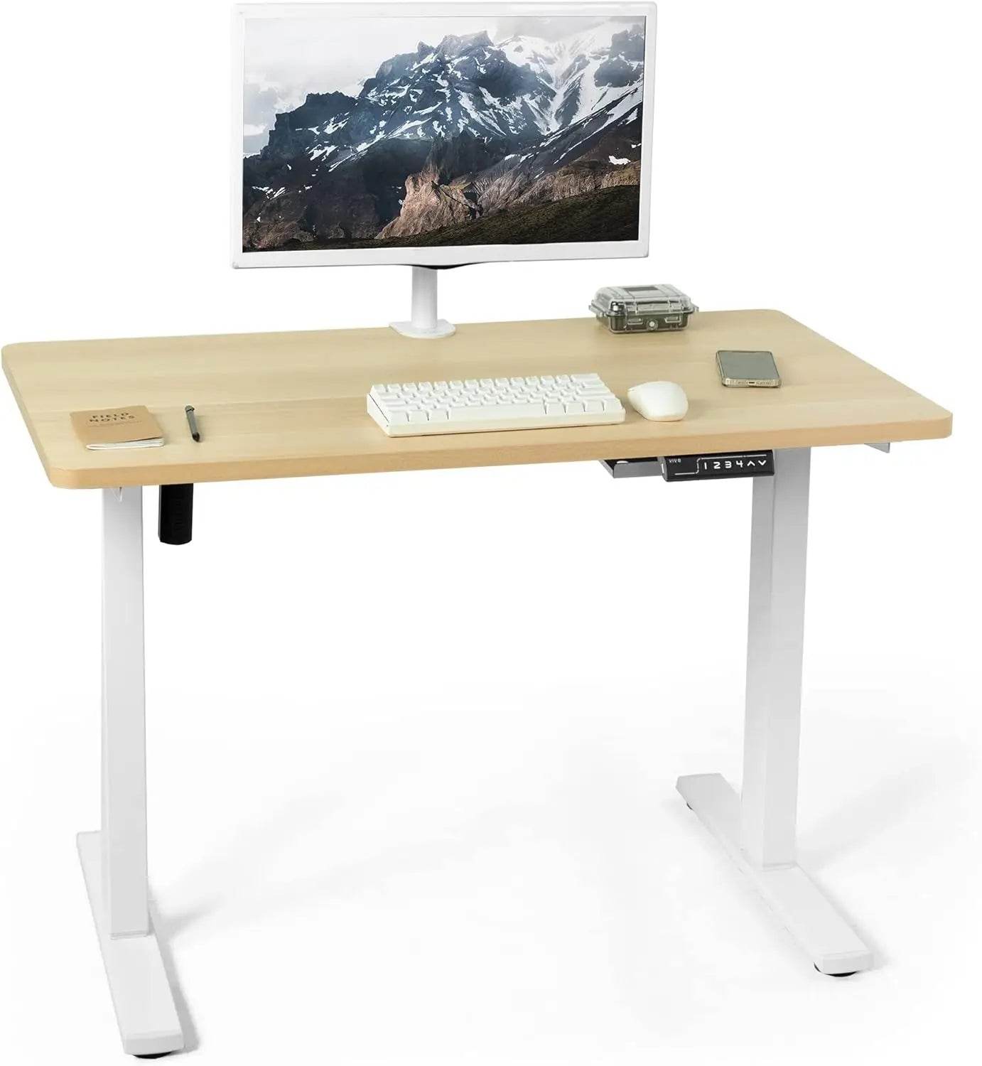 Electric Rustic Standing Desk Workstation, Memory Controller Height Adjustment Particle Board, Steel Computer Standing Desk - MarvelouStoree