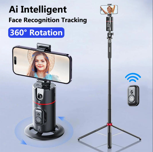 New 360 Rotation Smart Ai Gimbal Stabilizer Selfie Stick Monopod Desktop tracking gimbal PTZ For Tiktok Smartphone live